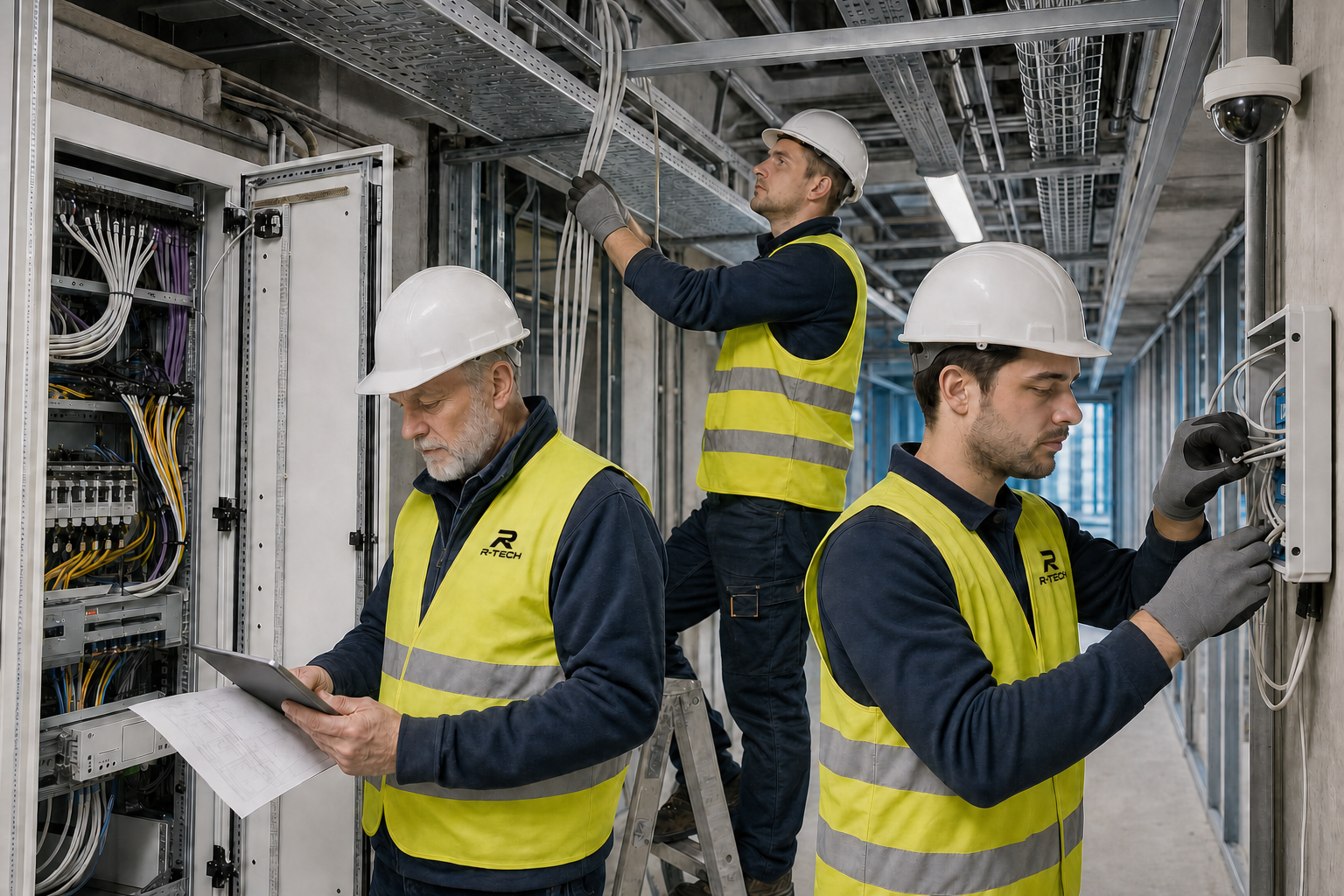 Technici R-TECH realizují elektro a bezpečnostní technologie na stavbě